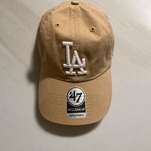 47’ Los Angeles Dodgers Baseball Hat BRAND NEW! Tan with White Lettering